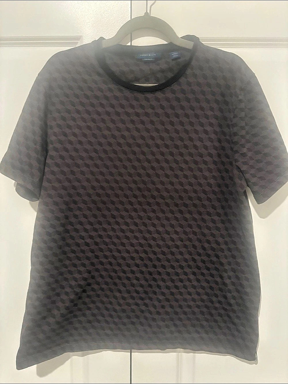 Perry Ellis Men's Geometric Short Sleeve Tee in Black
